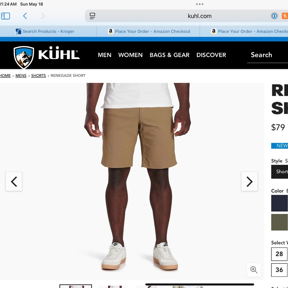 Men’s Kuhl 5121 Renegade Shorts sz 40